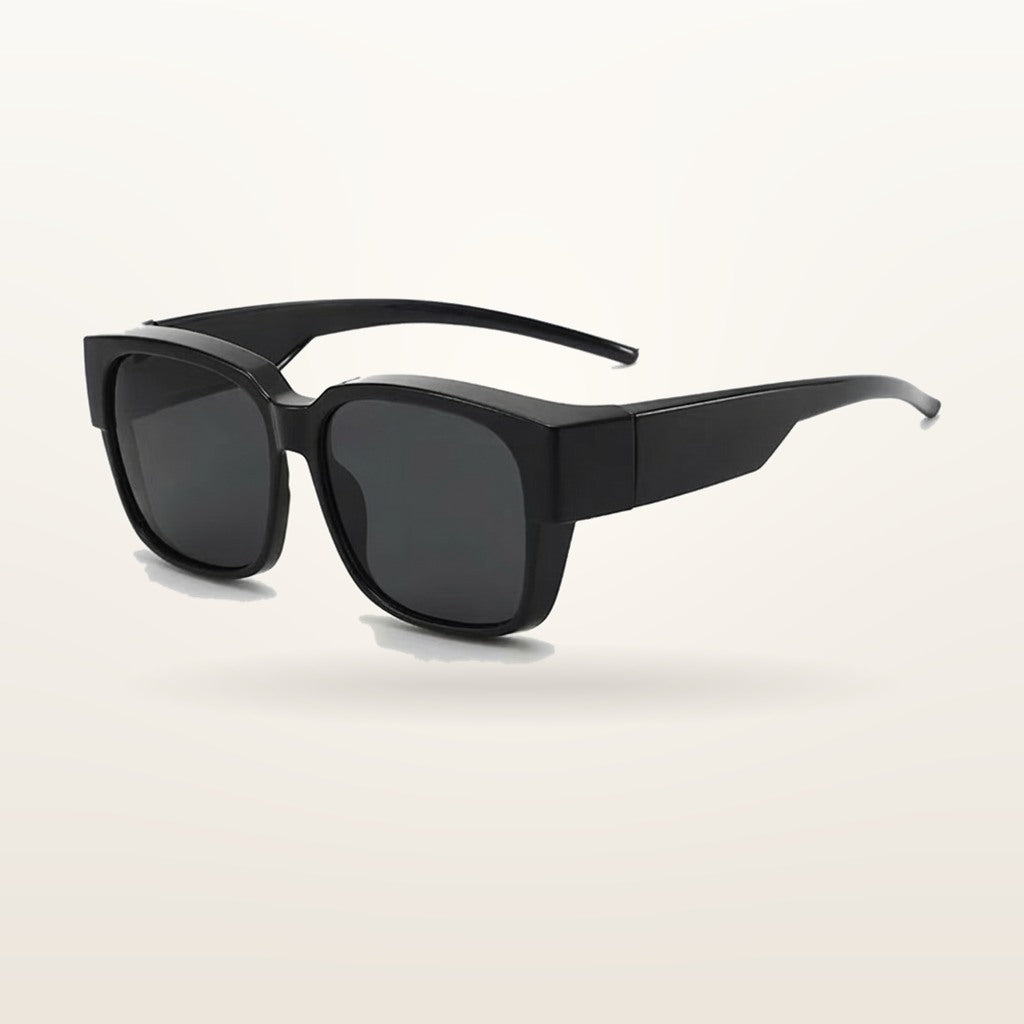 SunFit Ladies fit-over sunglasses, Black Classic, studio shot on an off-white background