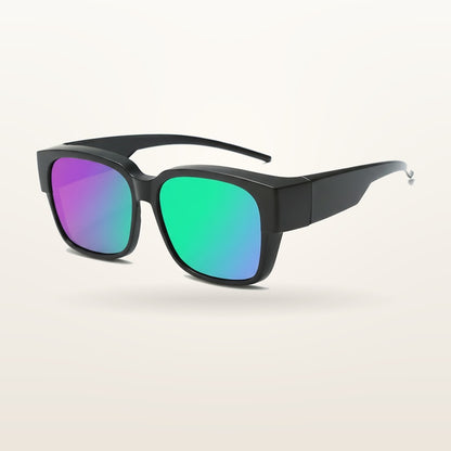 SunFit Ladies fit-over sunglasses in Green Mirror Classic, polarised lenses