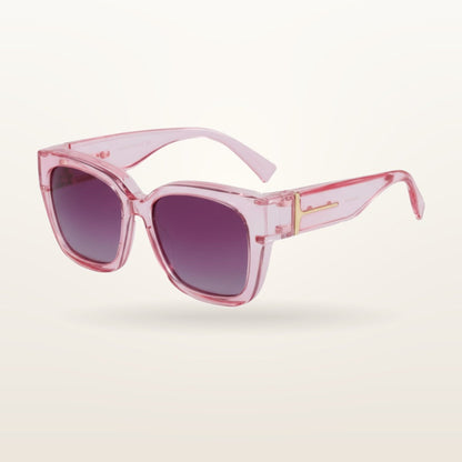 SunFit Ladies fit-over sunglasses, Pink Cross, studio shot on an off-white background
