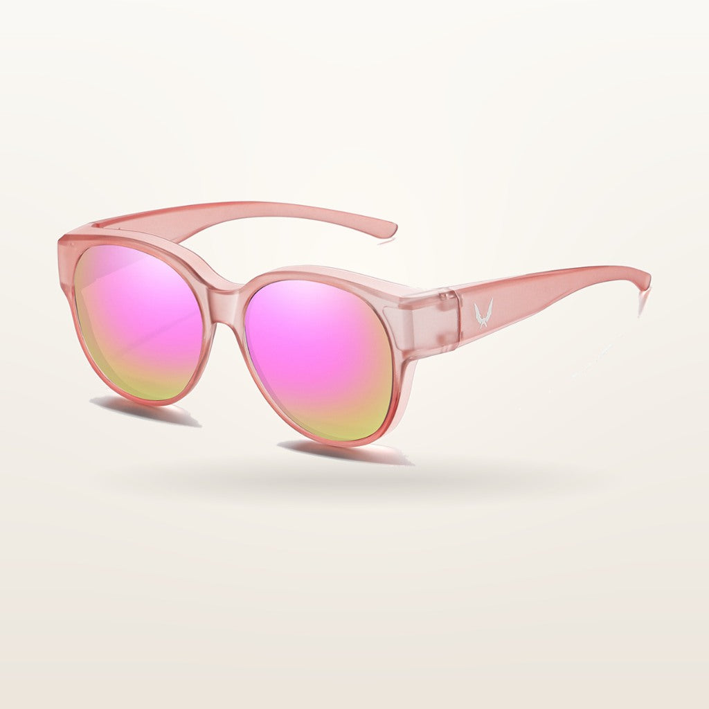 SunFit Ladies fit-over sunglasses in Pink Mirror Classic, polarised lenses