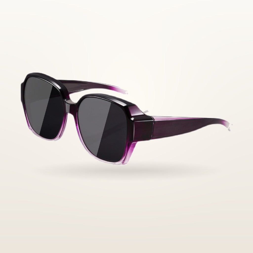 SunFit Ladies fit-over sunglasses, Purple Luna, studio shot on an off-white background