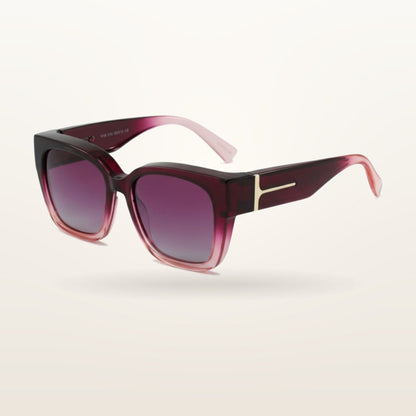 SunFit Ladies fit-over sunglasses, Ruby Plum Cross, studio shot on an off-white background
