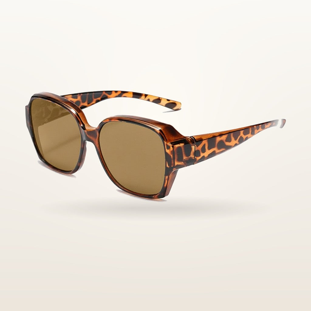 SunFit Ladies fit-over sunglasses, Tortoise Luna, studio shot on an off-white background